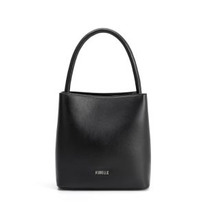 Women's Genuine Leather Bucket Handbag, Black Convertible Top Handle Crossbody Bag with Detachable Chain Strap