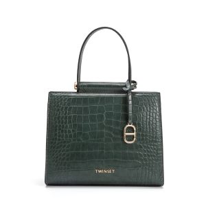 Elegant Croc-Embossed Leather Flap Top Handbag, Versatile Shoulder & Crossbody