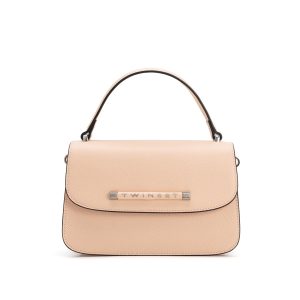 Top Quality Women's Light Pink Leather Convertible Flap Handbag with Custom Logo & Silver Hardware
