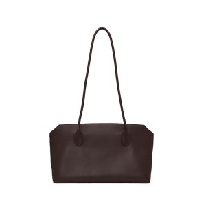Slouchy Soft Leather Horizontal Commute Bag, Slim Long Strap Open Top Casual Shopping Underarm Purse