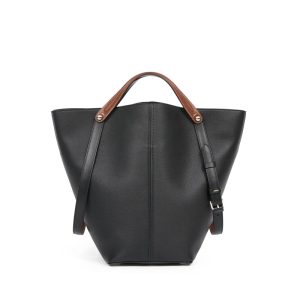 Business Structured Cut Leather Tote, Dual-strap Convertible Design Large Office Document Shoulder Handbag