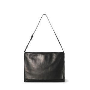 Vintage Brushed Wax Leather Envelope Shoulder Bag, Adjustable Thin Strap Slouchy Wrinkled Daily Underarm Handbag